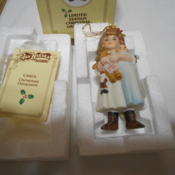 NIB Vtg Jan Hagara Limited Edition porcelain Figurine Ornament w/ COA CAROL 🎄 - Picture 1 of 13